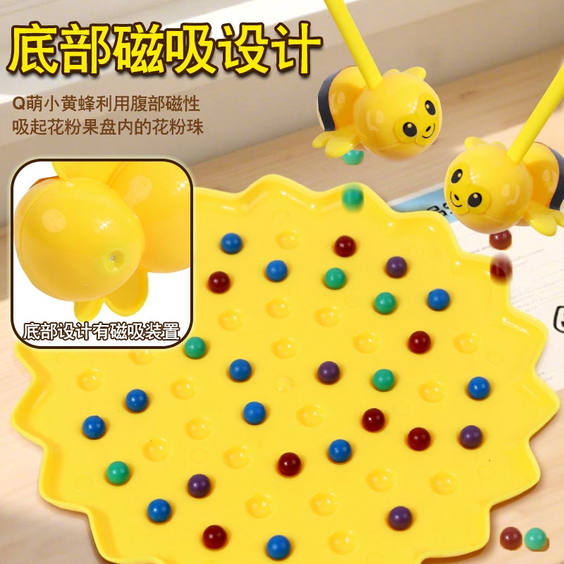 Bee Picking Beans Children's Educational Board Game for Attention Training, Multiplayer, Magnetic Version - Image 3