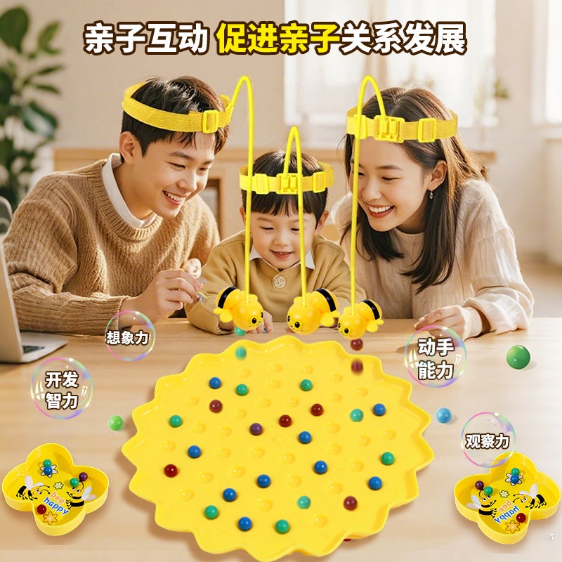 Bee Picking Beans Children's Educational Board Game for Attention Training, Multiplayer, Magnetic Version - Image 2
