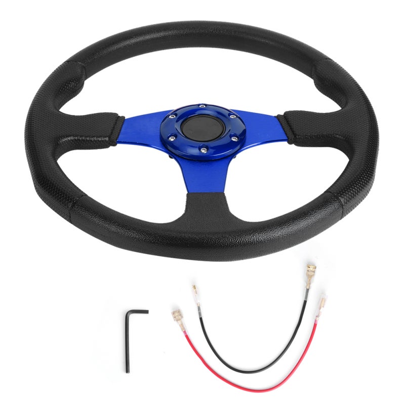 14in Steering Wheel: High-Quality PU And Aluminum Alloy Material - Lightweight Comfortable Grip Sport Steering Wheel For Car Interior Upgrade - Image 1