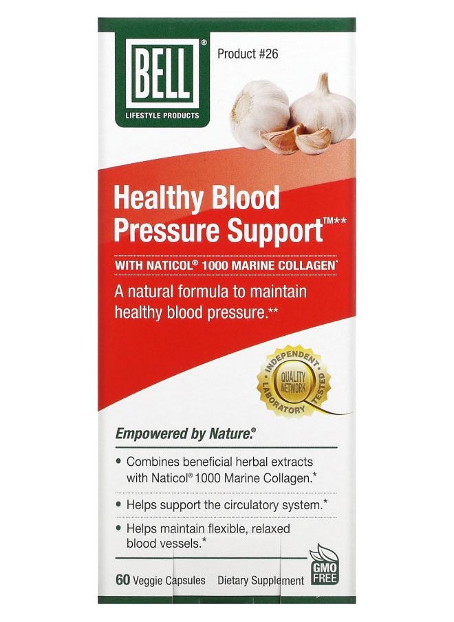 Bell Lifestyle Healthy Blood Pressure Support 60 Veggie Capsules 