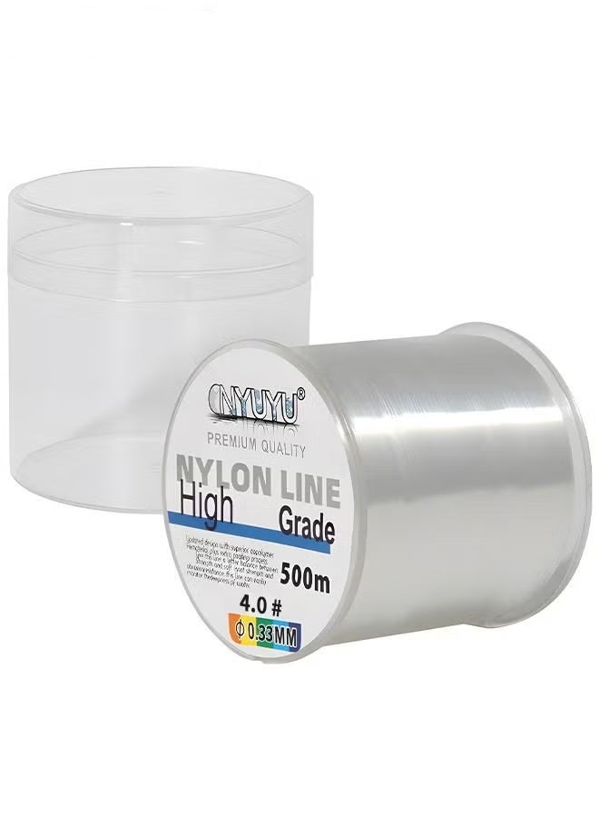 GIFT 500M Nylon String Fishing Line Cord Clear Fluorocarbon Strong Monofilament Wire Flexible Wear-resistant Super Pulling Force Cut for Hanging Decorations Beading Crafts Kite - Image 1