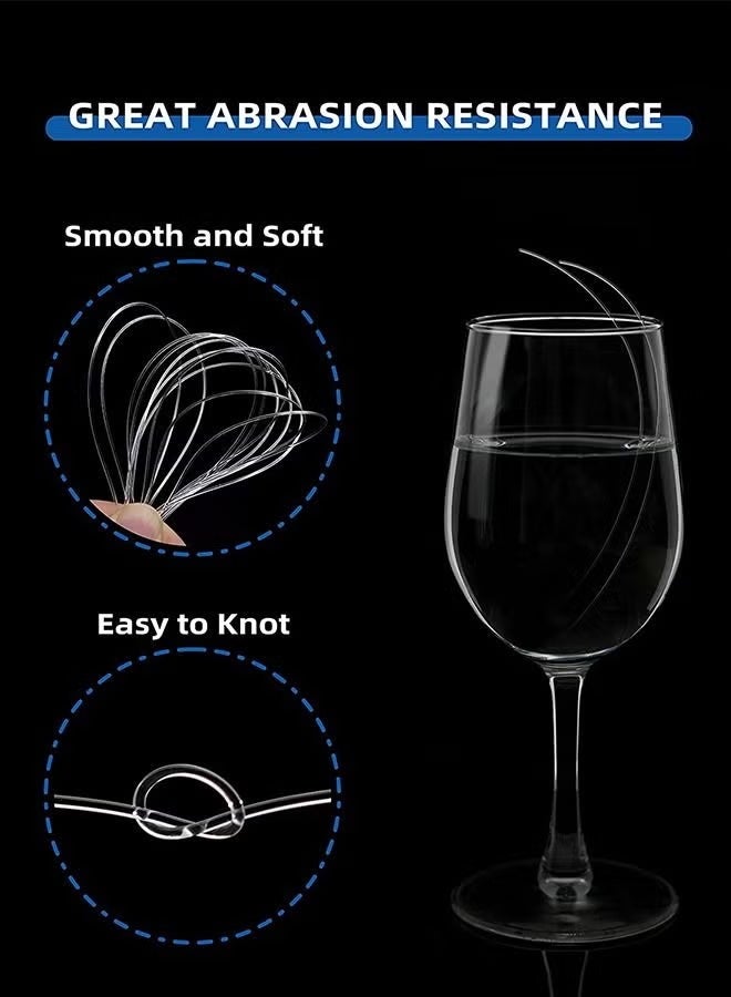 GIFT 500M Nylon String Fishing Line Cord Clear Fluorocarbon Strong Monofilament Wire Flexible Wear-resistant Super Pulling Force Cut for Hanging Decorations Beading Crafts Kite - Image 3