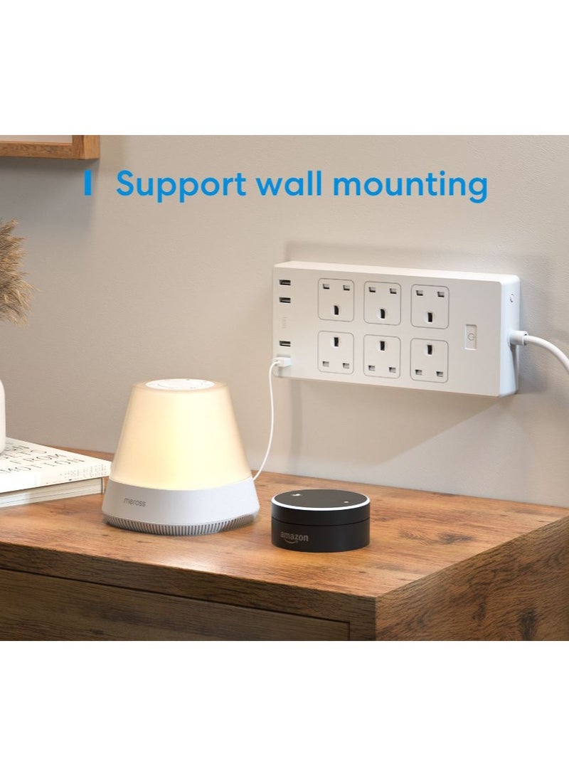 ميروس Meross Smart Power Strip, 6 Outlets + 4 USB Ports Smart Extension Lead, Compatible with Apple HomeKit - Image 3