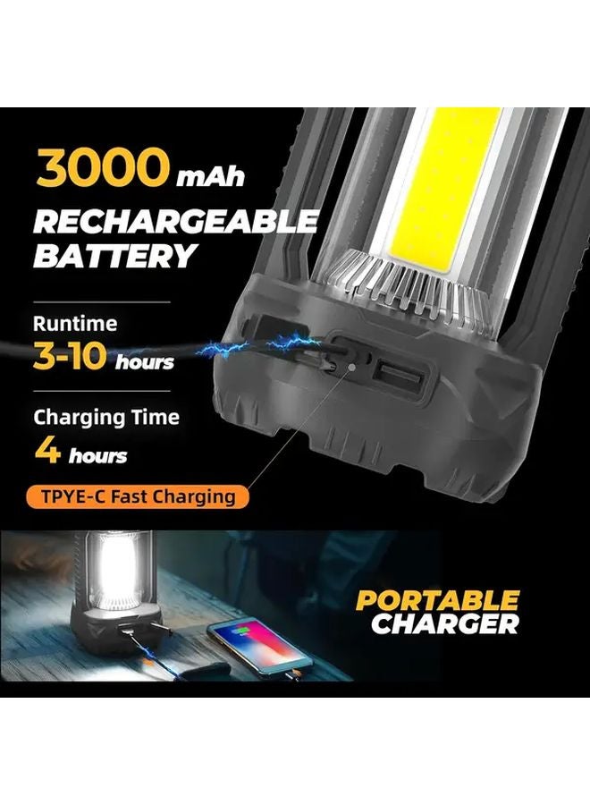 Db Black ABS Portable LED Flashlight Type C USB Rechargeable Multi Mode for Camping Emergency - Image 3