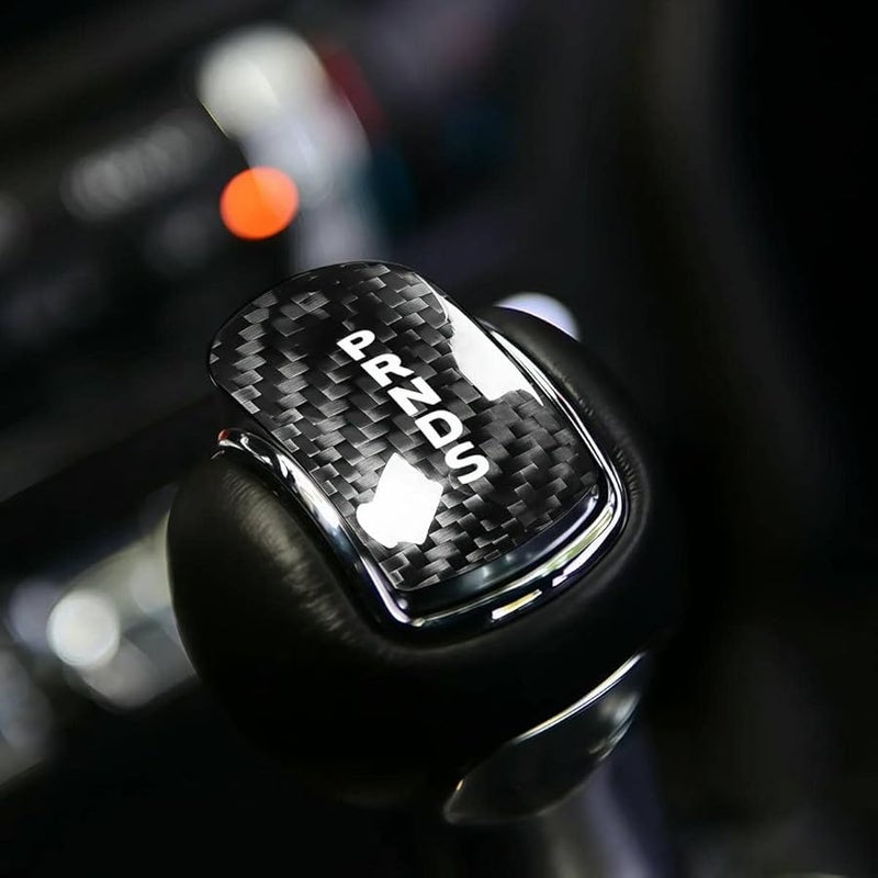 Black Carbon Fiber Gear Shift Knob Cover For Mustang 2015 2023 Automatic Transmission - Image 4