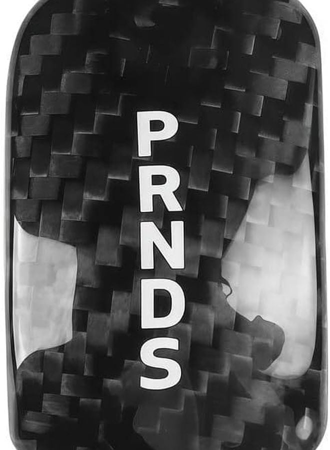 Black Carbon Fiber Gear Shift Knob Cover For Mustang 2015 2023 Automatic Transmission - Image 1