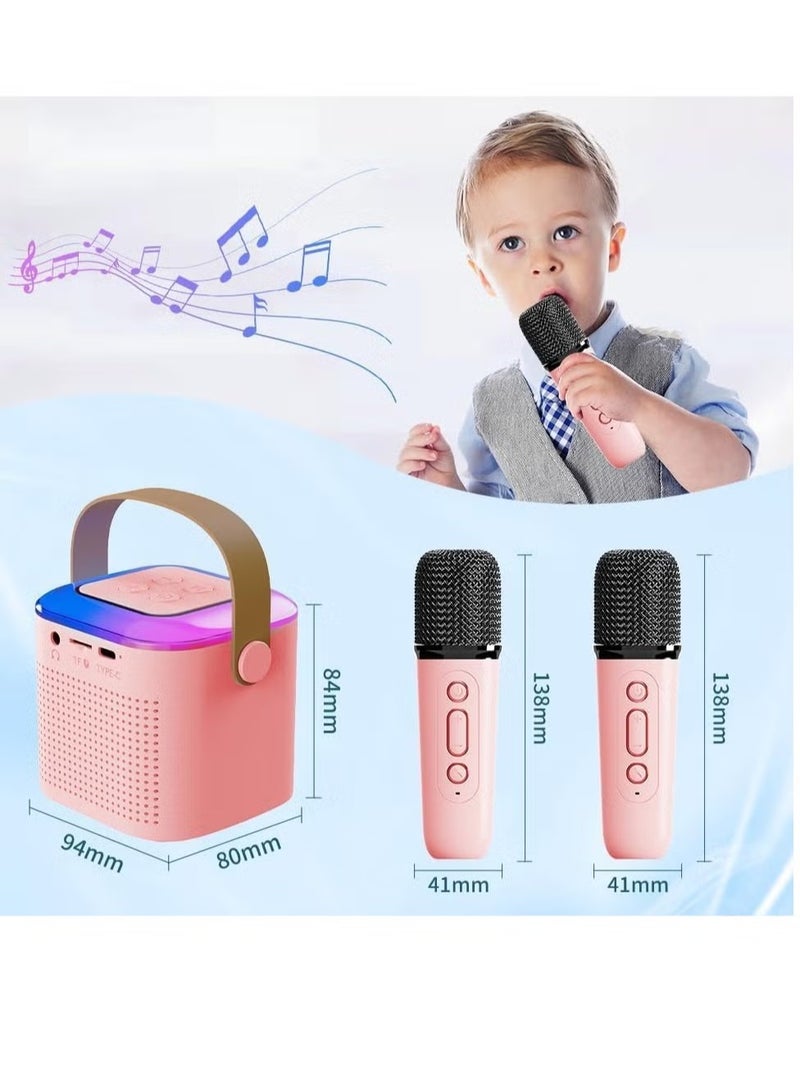 ELTRAZONE Compact Portable Karaoke Machine with Dual Wireless Microphones – Mini Bluetooth Speaker with Vibrant LED Lights, TF Card Support, AUX Input, and USB Playback, Perfect for Kids and Adults, Ideal for Home, Outdoor Gatherings, and Birthday Party Entertainment – White  - Image 4