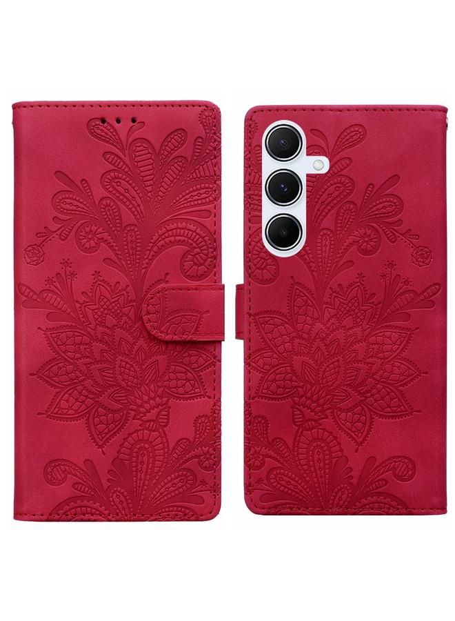 S-TOP Case For Samsung Galaxy A26 5G Lace Floral Embossed Magnetic Buckle PU Phone Case With Wrist Strap - Image 1