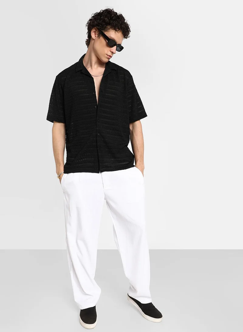 كامبوس سوترا Men's Midnight Black Marquise Knit Shirt