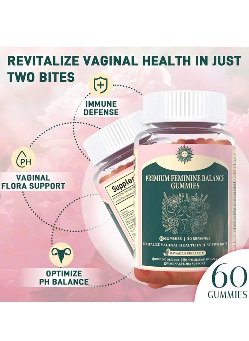 Nutrition Vital Source Nutrition Premium Feminine Balance Gummies for Women’s Health Wellness Immune Support Vegan Gluten Free Hawaiian Pineapple 60 Gummies 30 Servings New Packaging  - Image 3