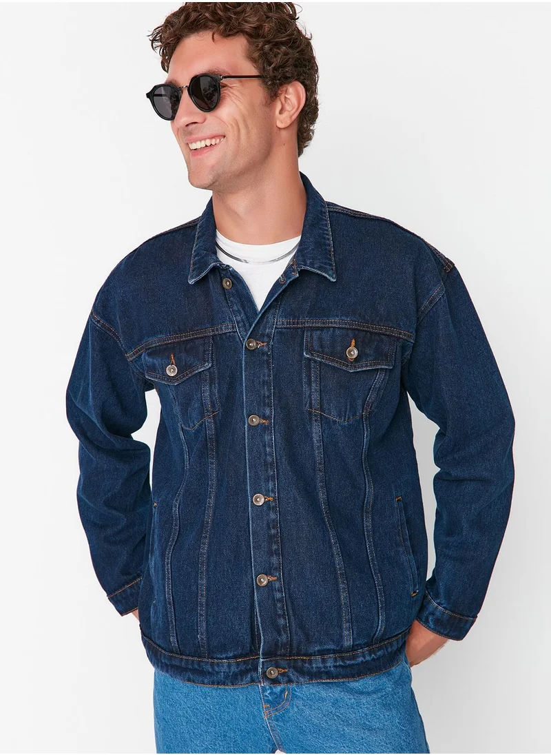 trendyol Dark Wash Denim Jacket