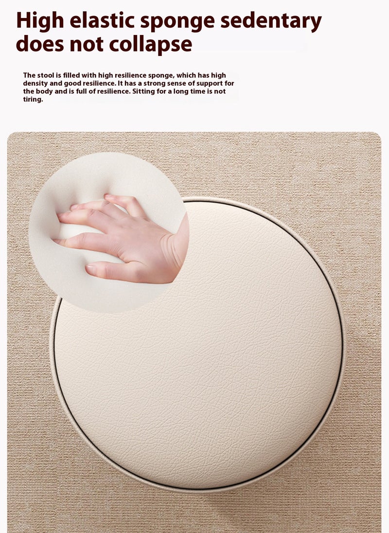 Sharpdo كرسي دائري من الجلد المستورد، مناسب للمدخل، طاولة التجميل، غرفة النوم 32*32*42 سم - Image 5