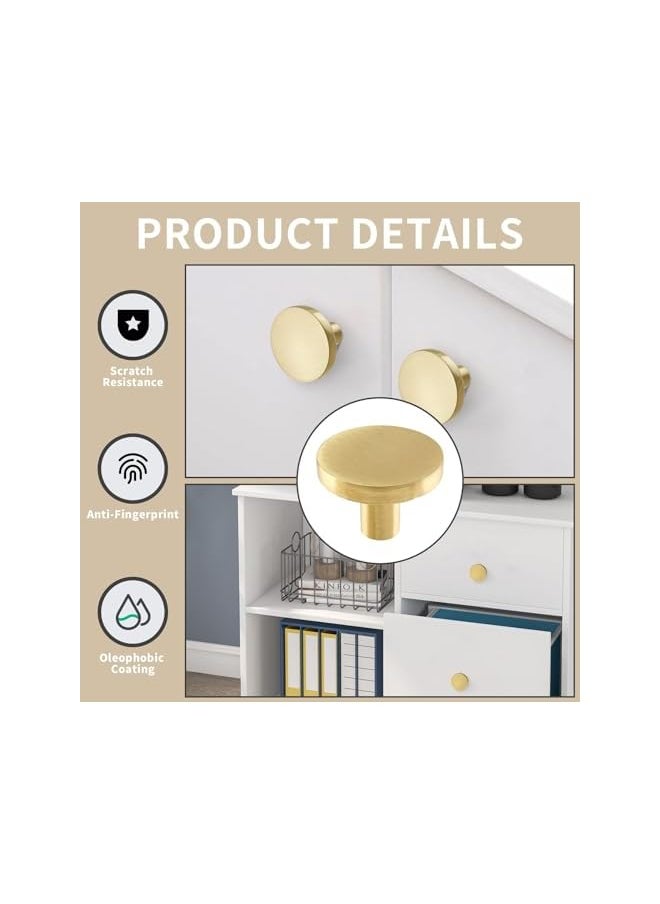 PROMASS promass 6pcs Gold Cabinet Knobs, Zinc Alloy Brushed Brass Cabinet Ring Pulls Dresser Handles Furniture Hardware for Kitchen Cupboard Drawers Closet Door,Easy to Install (Style1)  - Image 2