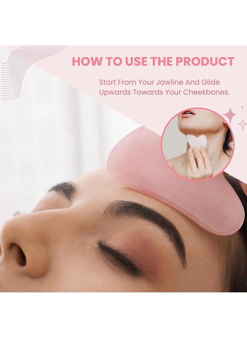 Remedywala Remedywala Rose Quartz Gua Sha Facial Tool  - Image 4
