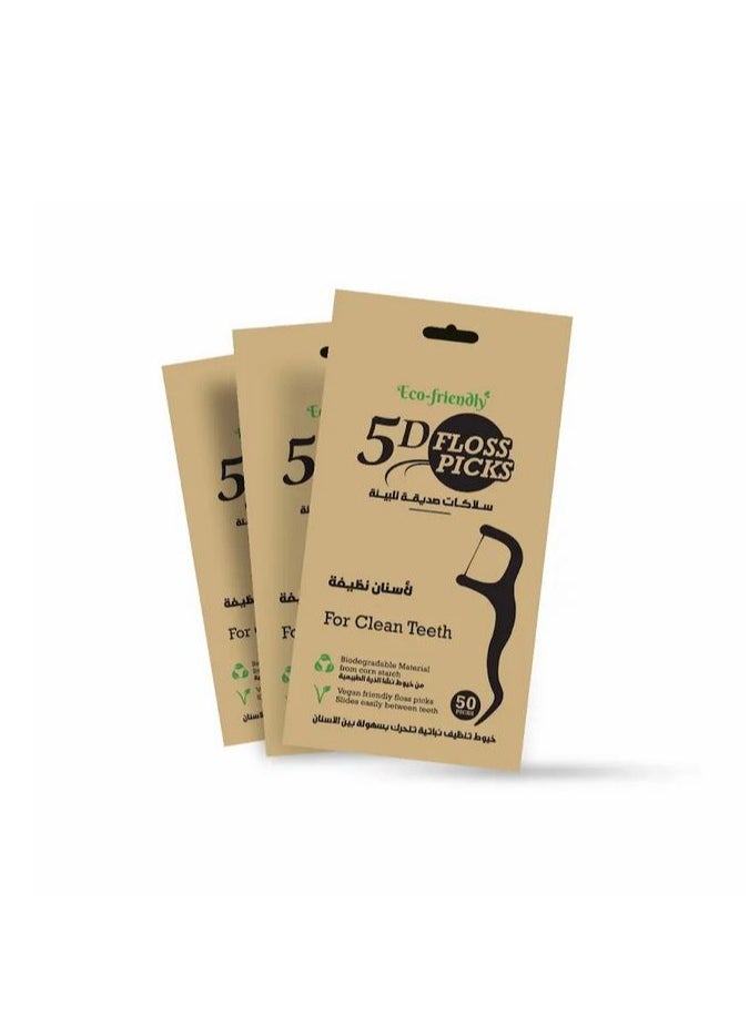 5 D - 5D Eco Dental Floss Picks 50'S - Image 1