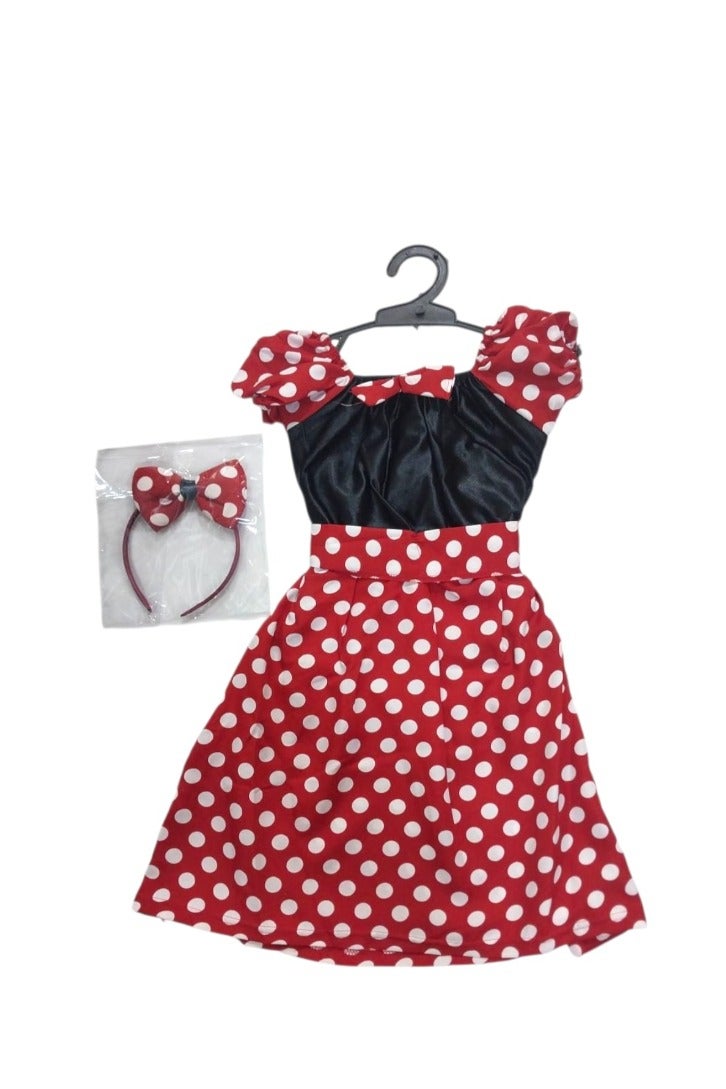 فستان تنكري ميني ماوس مع طوق – مقاس L من 6 إلى 8 سنوات - Image 1