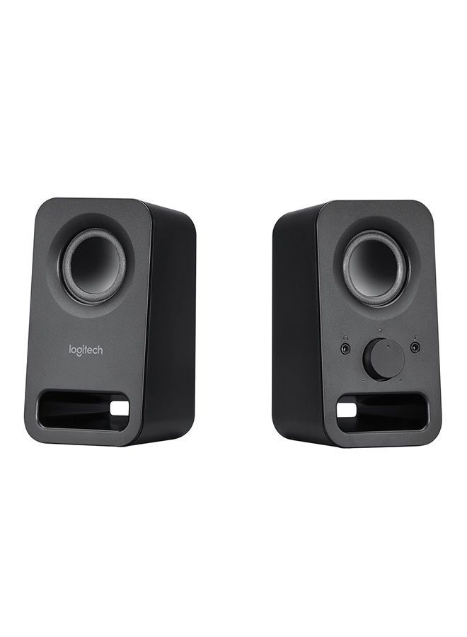 Logitech Z150 Compact Multimedia Stereo Speakers, 3.5mm Audio Input, Integrated Controls, Headphone Jack, Computer/Smartphone/Tablet/Music Player Midnight Black - Image 1