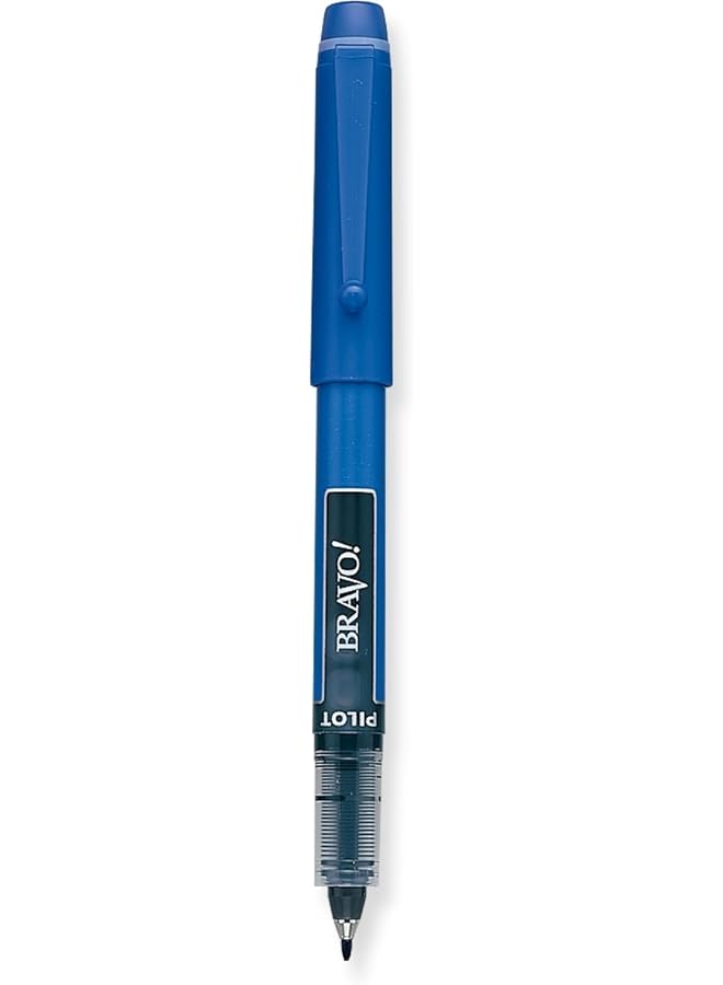 PILOT Bravo Liquid Ink Marker Pens Bold Point Blue Ink 12 Pack 11035  - Image 2