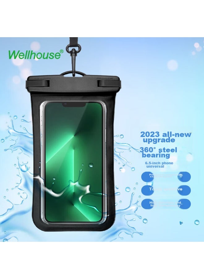 Wellhouse Waterproof Phone Pouch, Diving Case, Swimming Touchscreen Waterproof Bag, Water Photography, Hot Spring Fishing, Standard Model, Black - Image 1