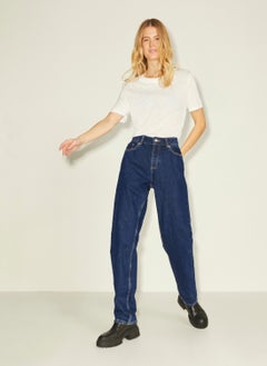 JJXX High Waist Mom Fit Navy Blue Women's Trousers 12203720  - Image 5