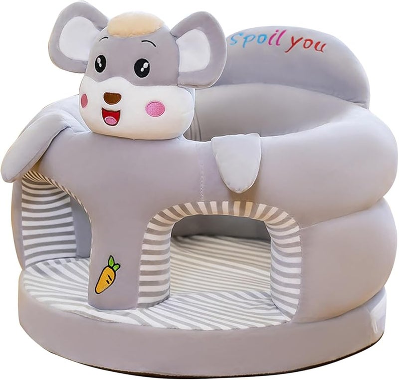 Gray Baby Sitting Pillow Portable Infant Support Chair Soft Plush Cushion - Image 2