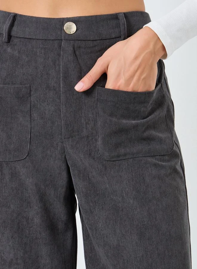 Take Two Women Wide Leg Corduroy Trousers