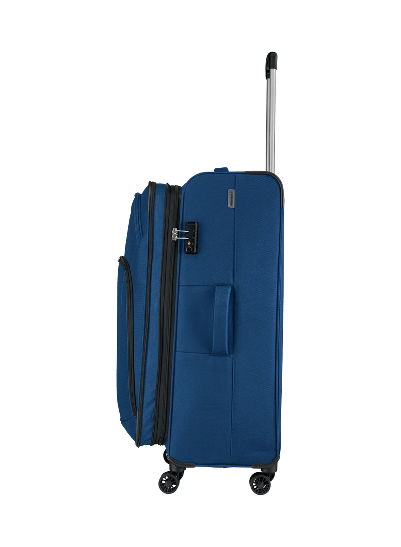 Wenger Beaumont Lite  Medium Softside Expandable 80cm Check-In Luggage Trolley Blue - 612384