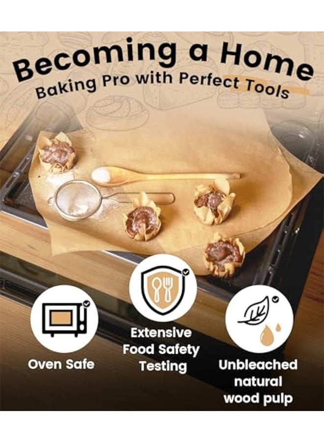 100 PCS Unbleached Parchment Paper Sheets for Baking 12x16 Inches, Non-Stick and Non-Toxic Pre-cut Parchment Sheets for Oven, Cooking, Grilling, Air Fryer and Steaming - Fit for Half Sheet Pans - Image 4