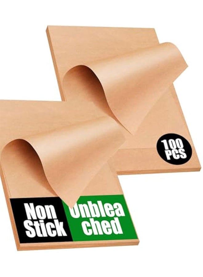 100 PCS Unbleached Parchment Paper Sheets for Baking 12x16 Inches, Non-Stick and Non-Toxic Pre-cut Parchment Sheets for Oven, Cooking, Grilling, Air Fryer and Steaming - Fit for Half Sheet Pans - Image 1