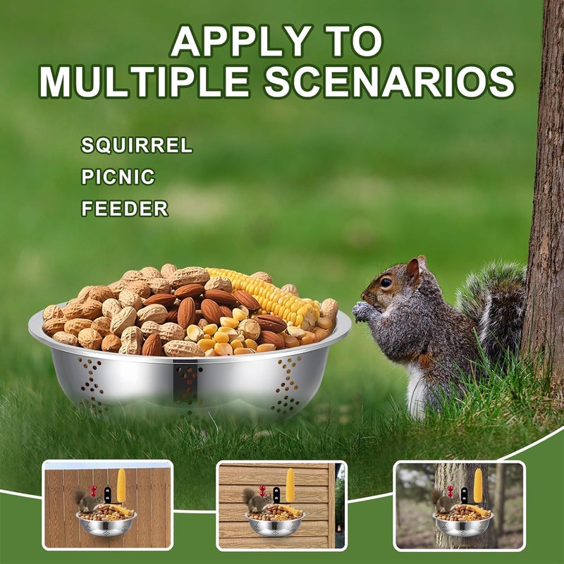 Gnodry Squirrel Feeders for Outside, Metal Squirrel House for Outdoor, Durable Bowl Tree Mounted of Chipmunk Feeder, Squirrel Food for Backyard Squirrels Hold Corn, Corn Cob, Peanuts (8.5Inch - Image 3