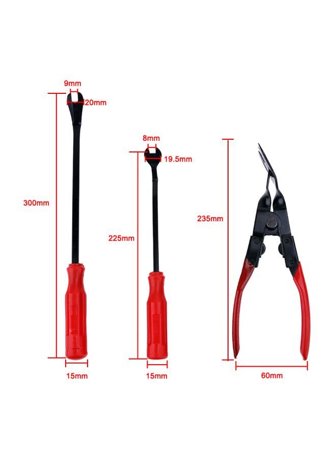 NIBEMINENT 3-Piece Car Door Trim Clip Plier Red/Black  - Image 2