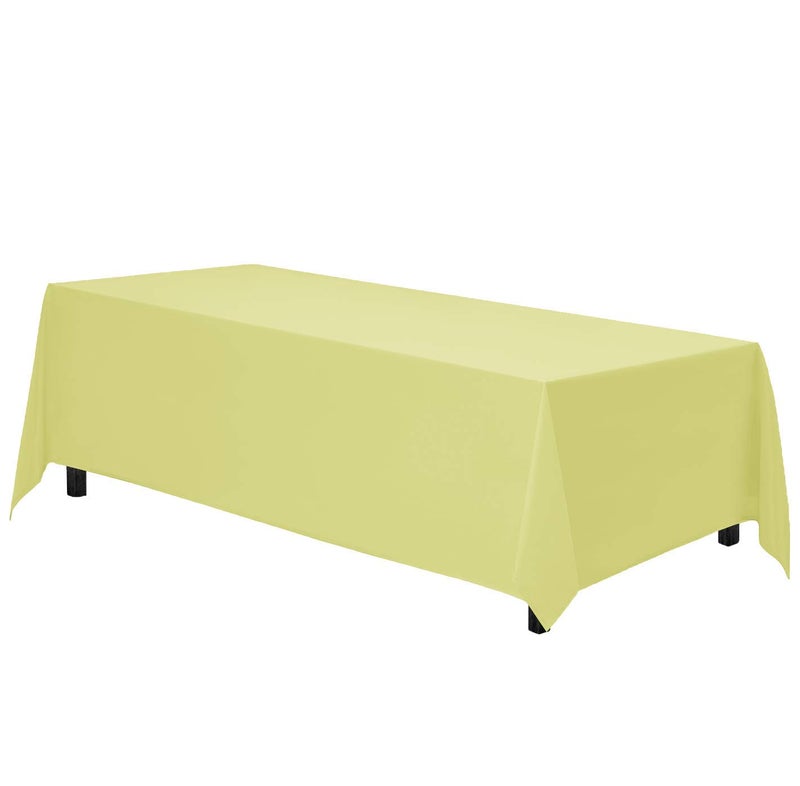 Gee Di Moda Rectangle Tablecloth  90 x 132 Inch Yellow Table Cloth for 6 Foot Table with FloorLength Drop  Heavy Duty Washable Fabric  6 Ft Buffet Table Holiday Party Wedding  Baby Shower
