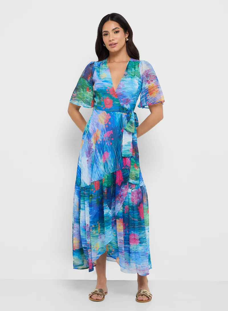 Hope & Ivy Floral Chiffon Dress