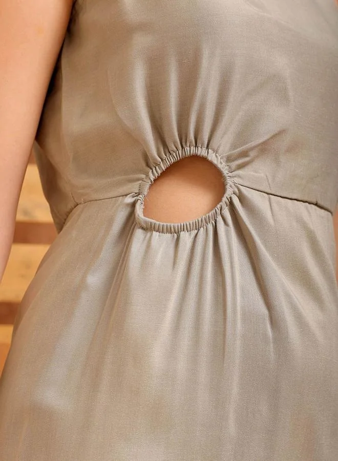 Freehand Freehand Women Grey Cut-Out Detail Maxi Dress