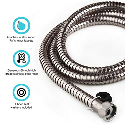 Dura Faucet DF-SA200-SN RV 60-inch Flexible Stainless Steel Handheld Shower Head Hose (Satin Nickel) - Image 3