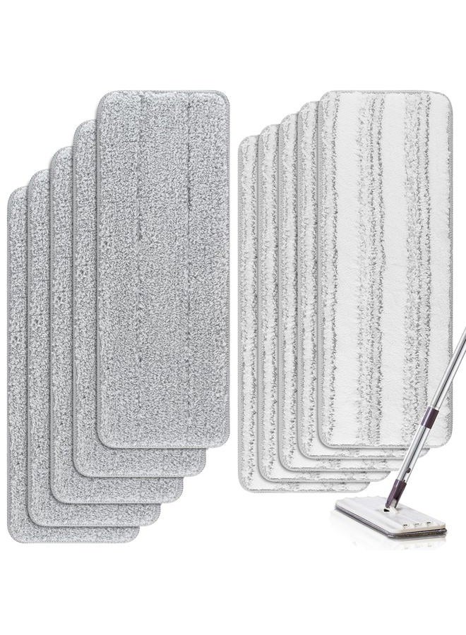 BeiLan Microfiber Mop Cleaning Pads Flat: 10 Packs 13" X 4.9" Washable Pads for Floor Cleaning Compatible with Tethys & Most 11¡± - 13¡± Flat Mop - Pads Replacement for Flat Mop or Mop Bucket Set - Image 1