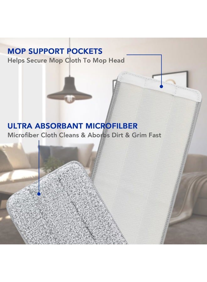 BeiLan Microfiber Mop Cleaning Pads Flat: 10 Packs 13" X 4.9" Washable Pads for Floor Cleaning Compatible with Tethys & Most 11¡± - 13¡± Flat Mop - Pads Replacement for Flat Mop or Mop Bucket Set - Image 2