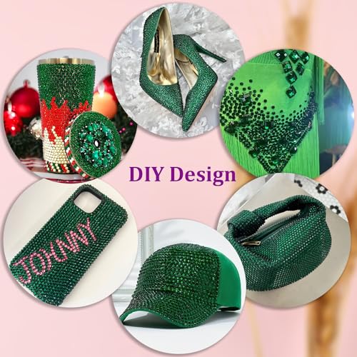 TINKRSTUFF 25000Pcs Resin Rhinestones for Crafting, Emerald Green 2-6mm Mixed Sizes Non Hotfix Flatback Gems, Bedazzling Crystal for DIY Crafts Clothing Tumblers Mugs Shoes Fabric Nail Art - Image 4