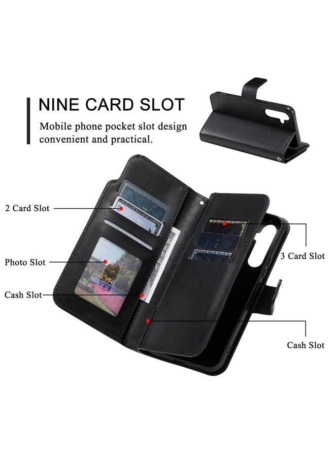اس-توب جراب هاتف جلدي ثلاثي الطي مع محفظة تسع بطاقات لهاتف Samsung Galaxy A05s - Image 4
