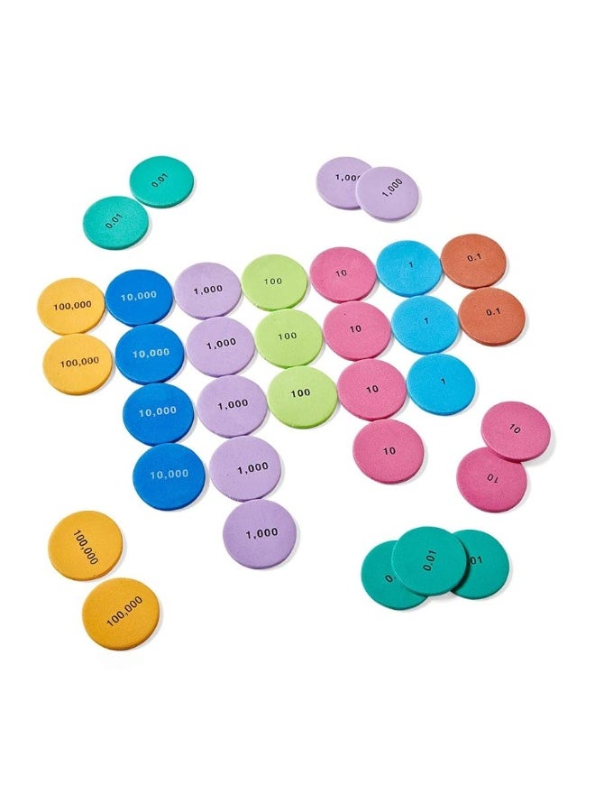 hand2mind Soft Foam Place Value Disks 8 Values, Counting Chips for Kids, Math Counters Kindergarten, Math Teacher Supplies, Base 10 Math Manipulatives for Elementary School (Pack of 200) - Image 1