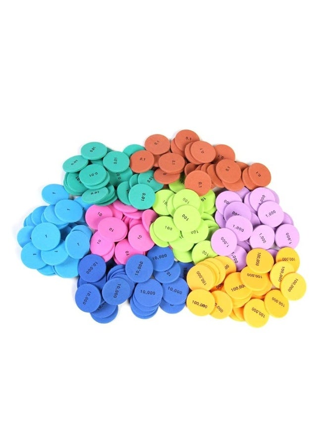 hand2mind Soft Foam Place Value Disks 8 Values, Counting Chips for Kids, Math Counters Kindergarten, Math Teacher Supplies, Base 10 Math Manipulatives for Elementary School (Pack of 200) - Image 5