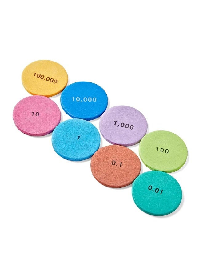 hand2mind Soft Foam Place Value Disks 8 Values, Counting Chips for Kids, Math Counters Kindergarten, Math Teacher Supplies, Base 10 Math Manipulatives for Elementary School (Pack of 200) - Image 2
