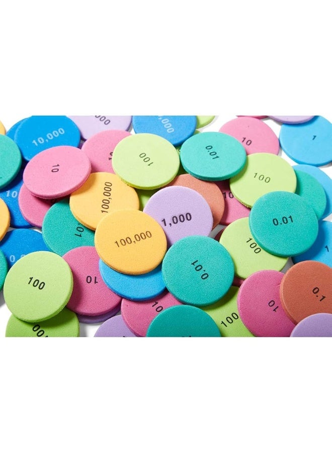 hand2mind Soft Foam Place Value Disks 8 Values, Counting Chips for Kids, Math Counters Kindergarten, Math Teacher Supplies, Base 10 Math Manipulatives for Elementary School (Pack of 200) - Image 3