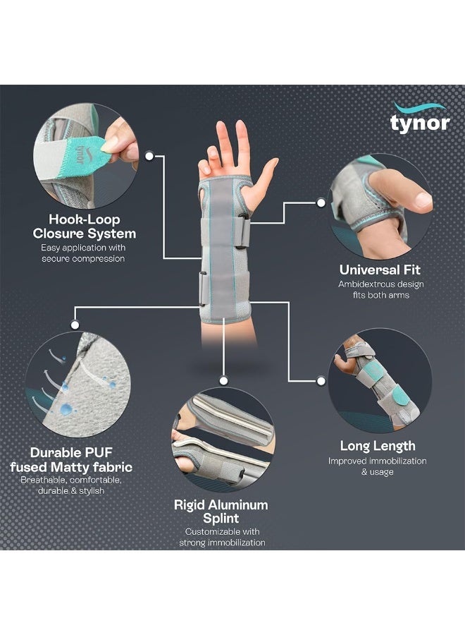 تاينور جبيرة الساعد من TYNOR | لدعم المعصم والساعد | دعامة لتخفيف الألم، التعافي من الإصابات وتحقيق الثبات | مناسبة للرجال والنساء | مثالية لحالات الالتواء والشد العضلي | عبوة مكونة من قطعة واحدة، مقاس موحد (رمادي) - Image 4