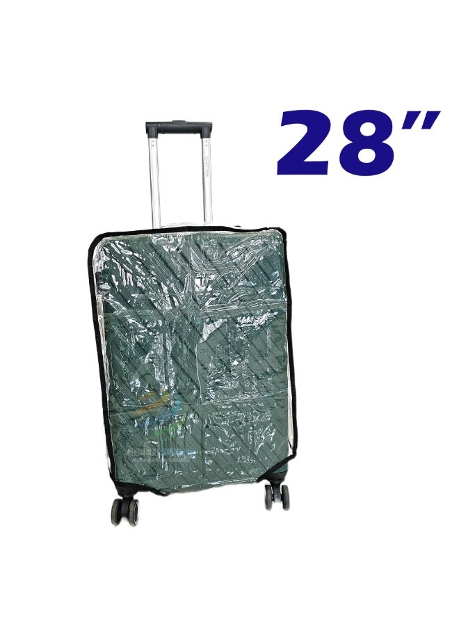 Clear PVC Rolling Suitcase Protector – Transparent Luggage Cover, Waterproof, Dustproof, and Scratch-Resistant Travel Case Cover with Elastic Fit, Reusable for Check-in Bags (28inch) - Image 1