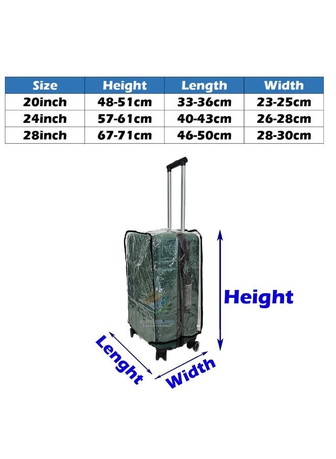 Clear PVC Rolling Suitcase Protector – Transparent Luggage Cover, Waterproof, Dustproof, and Scratch-Resistant Travel Case Cover with Elastic Fit, Reusable for Check-in Bags (28inch) - Image 4