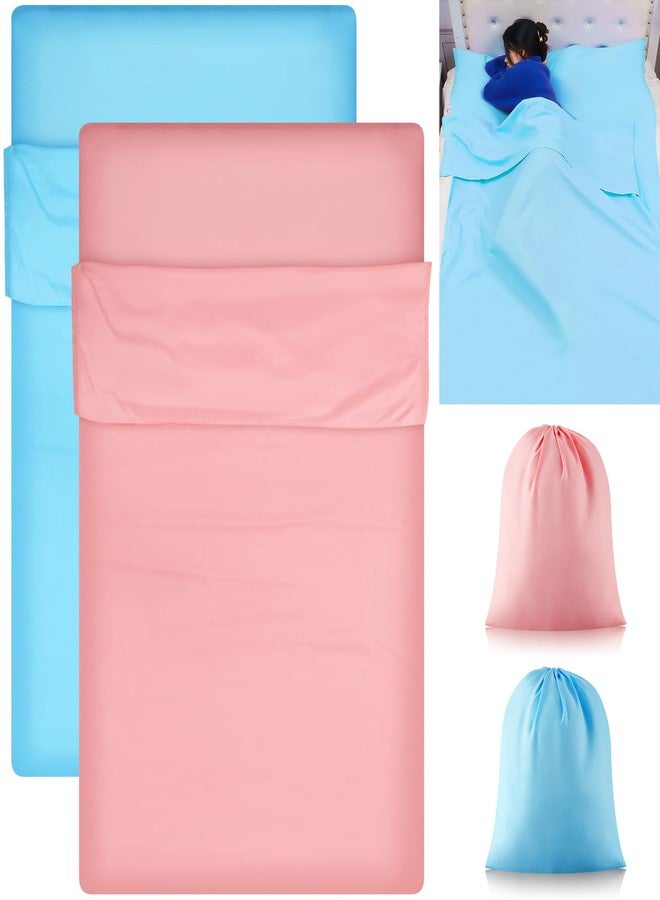 Irenare 2 Pcs Tanning Sleep Sack Lightweight Breathable Tanning Body Self Tanners Sleeping Sac Protect Sheets from Dark Tanner for Bed Travel Sleeping Bag(Pink, Blue) - Image 1