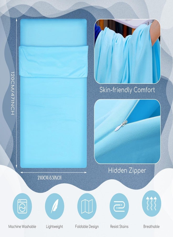 Irenare 2 Pcs Tanning Sleep Sack Lightweight Breathable Tanning Body Self Tanners Sleeping Sac Protect Sheets from Dark Tanner for Bed Travel Sleeping Bag(Pink, Blue) - Image 2