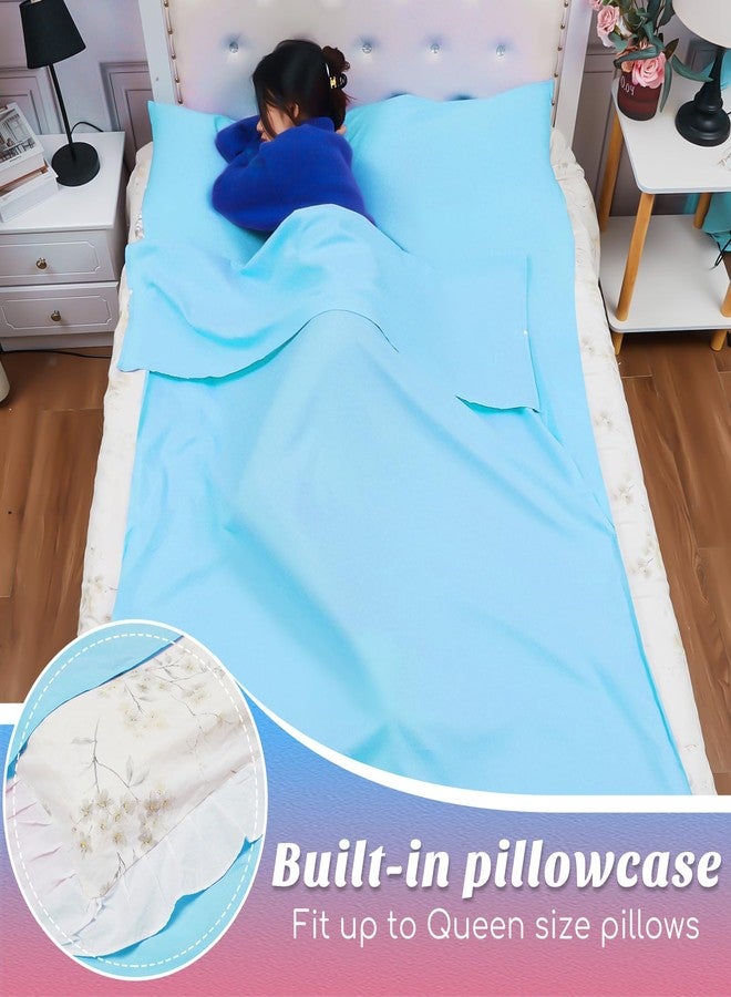 Irenare 2 Pcs Tanning Sleep Sack Lightweight Breathable Tanning Body Self Tanners Sleeping Sac Protect Sheets from Dark Tanner for Bed Travel Sleeping Bag(Pink, Blue) - Image 3