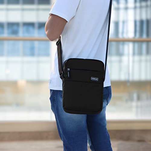 NABAAT Nylon Stylish Side Bag for Men Crossbody Sling Messenger Tablet Bags for Travel/Office/Business, Black (SB-ULI-BLK-2) - Image 3